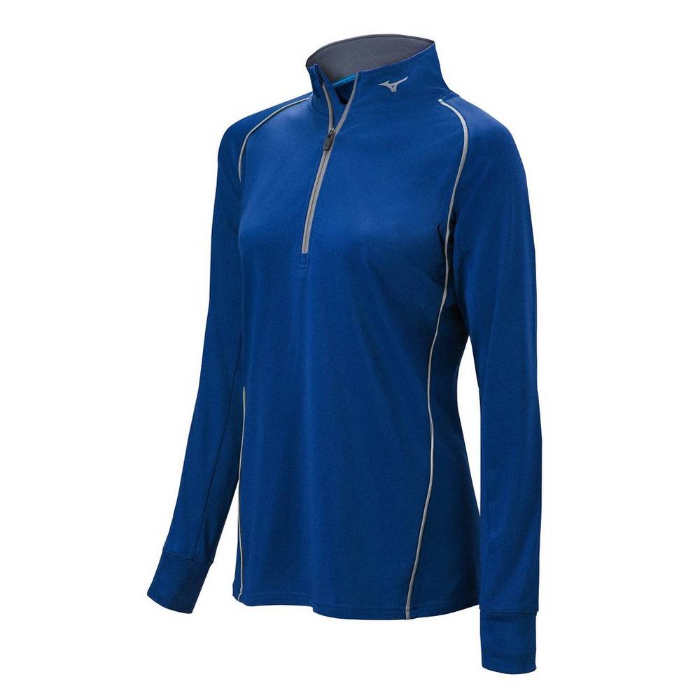 Maglione Mizuno Comp 1/2 Cerniera Long Sleeve Donna - Blu Marino - 61293-XSEP